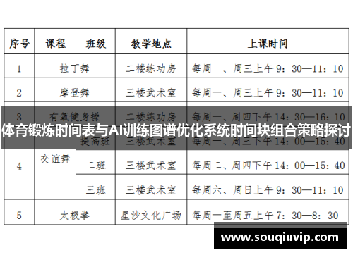 体育锻炼时间表与AI训练图谱优化系统时间块组合策略探讨